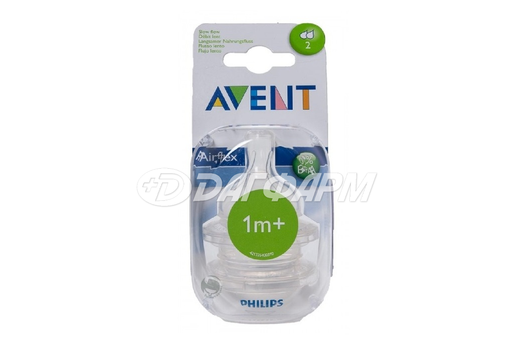 AVENT соска силиконовая Classic+ медленный поток, 1 мес+, №2 82820  632/27