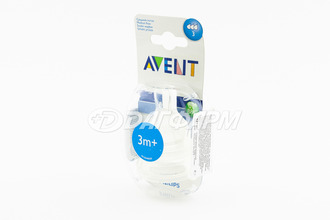 AVENT соска силиконовая Classic+ средний поток, 3 мес+,№2 82830